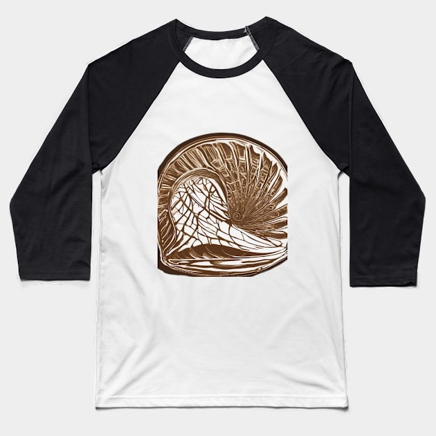 Bronze Nautilus Shell Artwork No. 757 Baseball T-Shirt by cornelliusy